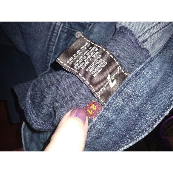 7 For All Mankind Jeans Women’s Size 27 Bootcut Denim Stretch Mid Rise 30x32 - Picture 9 of 9